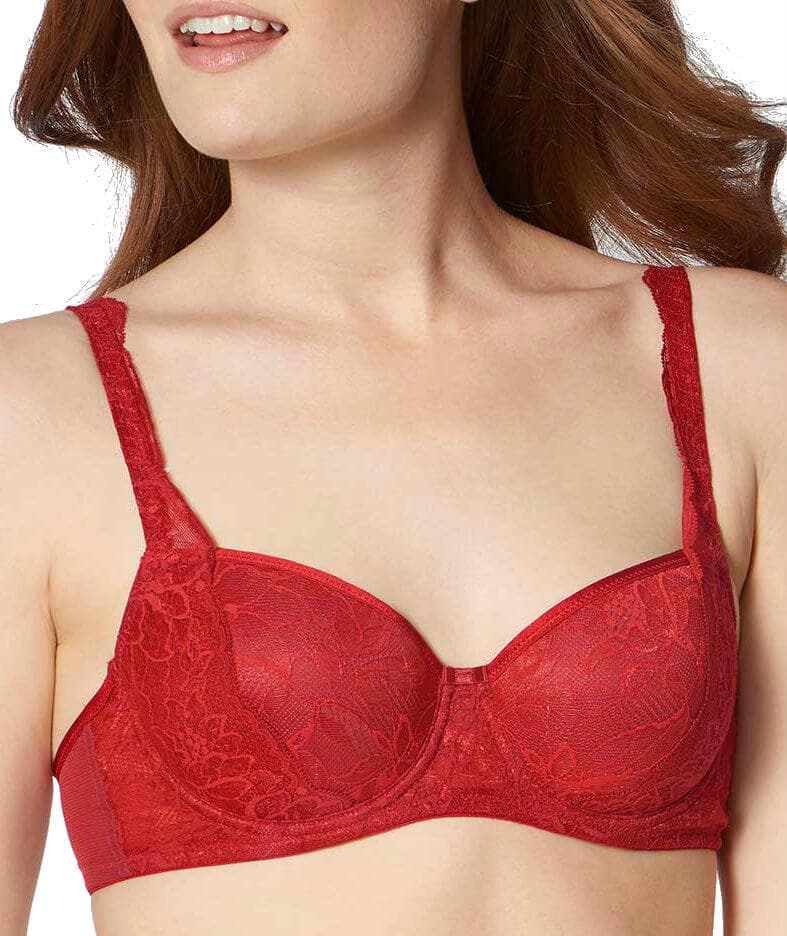 Triumph Amourette Allure Padded Bra 10205576 Underwired Lace Bras Red Light