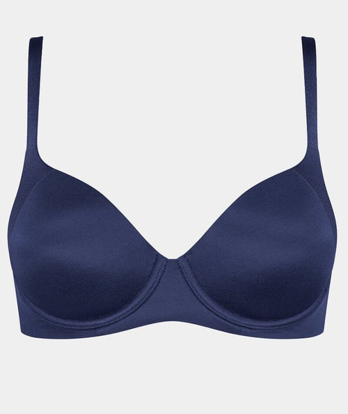 Buy Boohoo Supersoft Peached Sculpt Padded Sports Bra In Navy