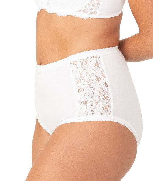 Cotton Full Brief Panty With Lace Trim
