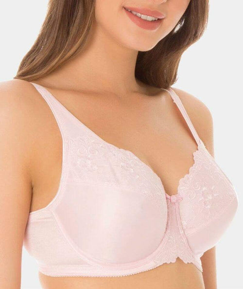 Triumph Women's Pink Underwire Bras - Embroidered Minimiser Bra - Size One  Size, 18D at The Iconic - ShopStyle