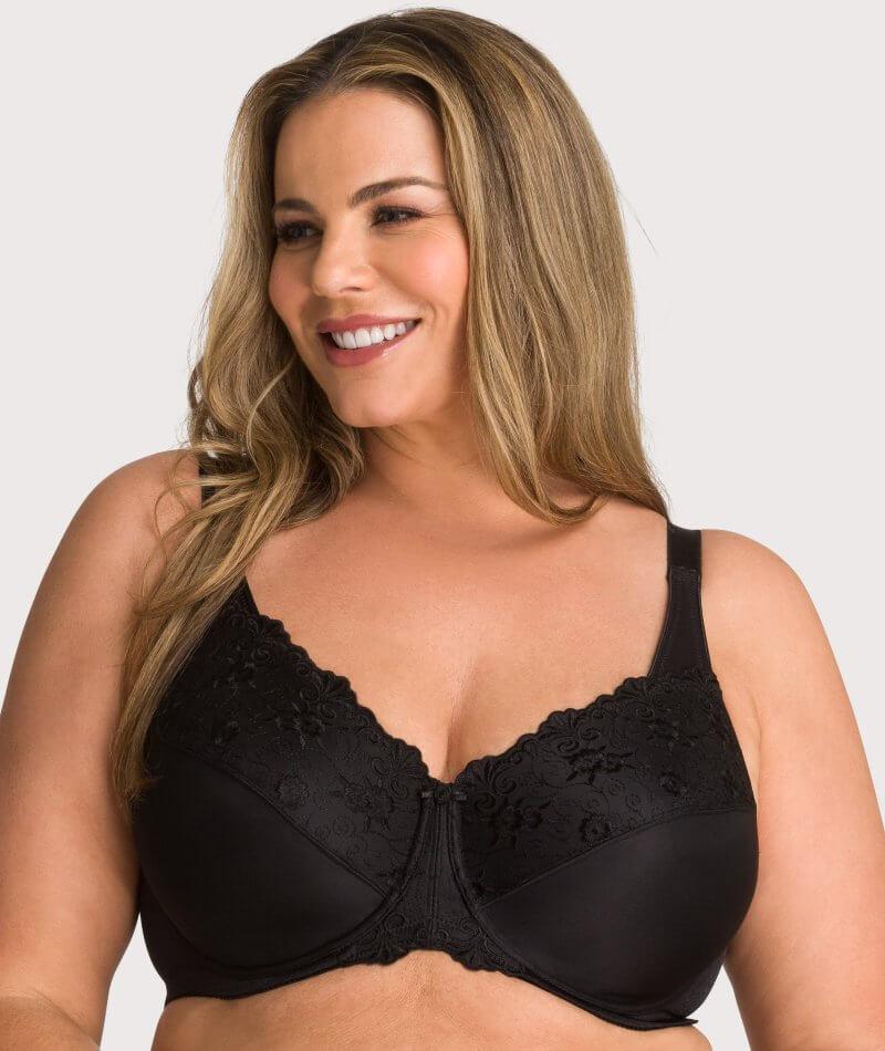 adviicd Bras Minimizer Bras for Women Full Coverage Underwire Bras Plus  Size,Lifting Lace Bra for Heavy Black XX-Large
