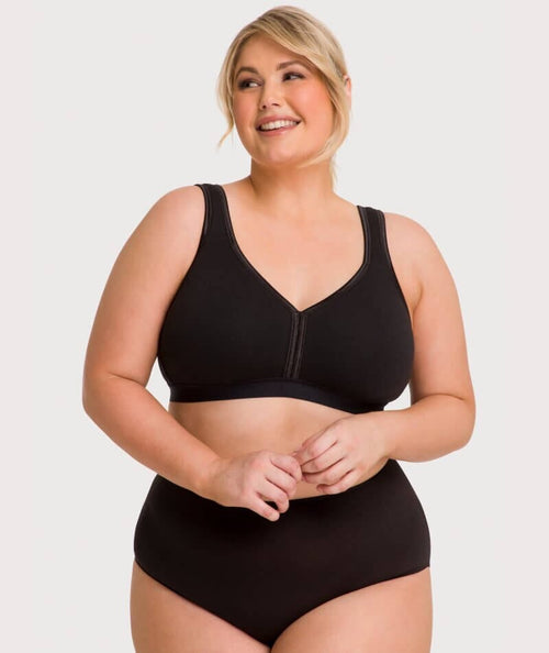 Underbliss Invisibliss No Show Seamless Full Brief - Black - Curvy Bras