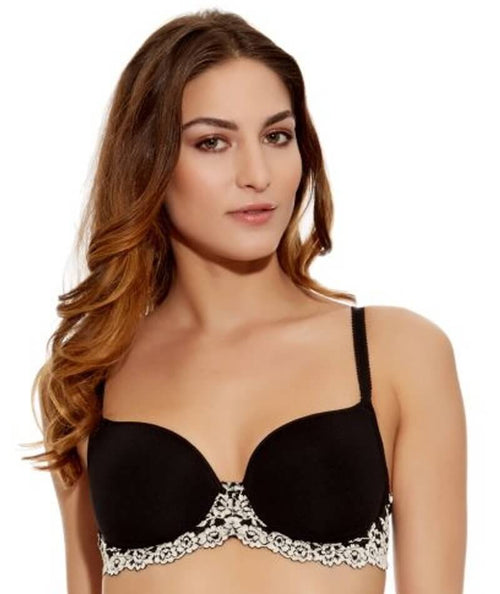 Wacoal Instant Icon Contour Plunge Underwire Bra (853322)- Black Eclip -  Breakout Bras