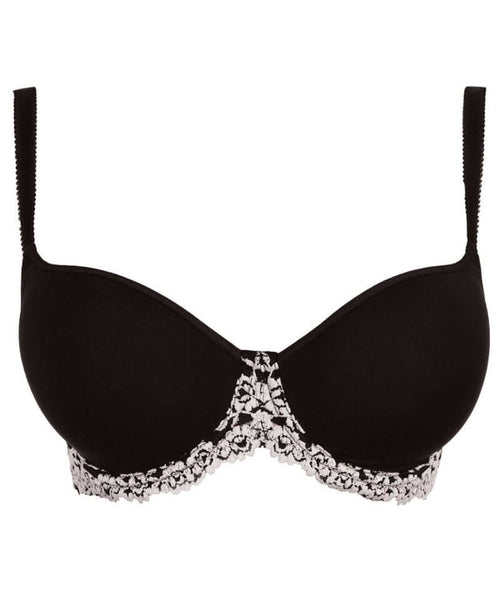 Wacoal Embrace Lace Non-Padded Wired 3/4Th Cup Lace Fashion Bra - Black  (34DD)