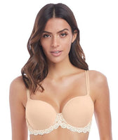 Wacoal Embrace Lace Plunge Underwire Bra - Naturally Nude / Ivory