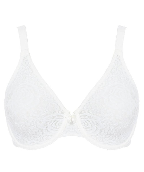 Wacoal Halo Lace Moulded Underwire Bra - Ivory - Curvy Bras