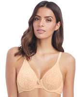 Wacoal Naturally Nude Floral Halo Stretch-Lace Moulded Underwired Bra, Size:  34DD
