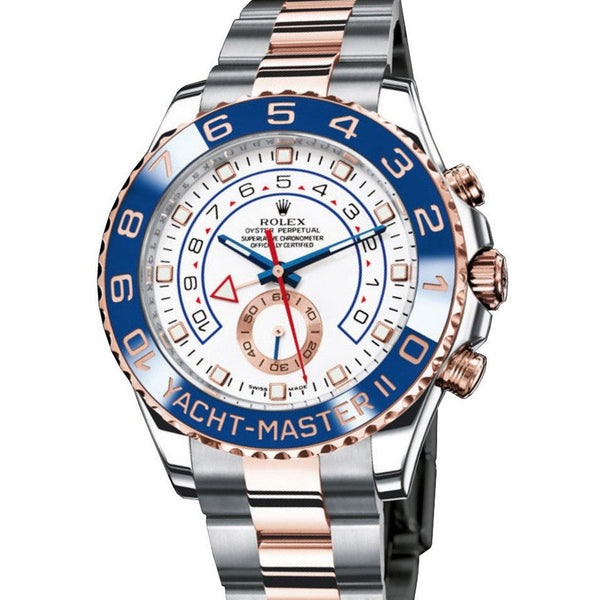 rolex yachtmaster ii, 116681, rose gold and stainless