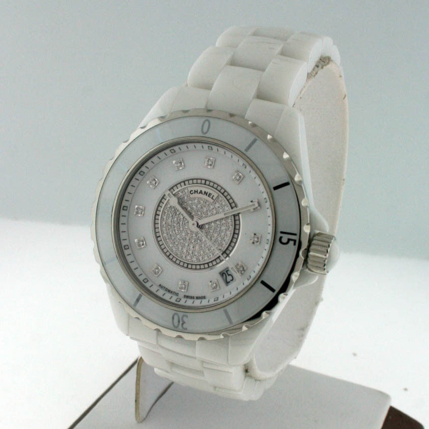 Chanel J12 Quartz Watch Ceramic And Stainless Steel With Diamond