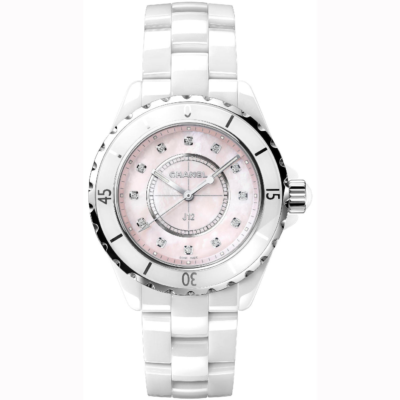 Chanel J12 Quartz Diamond White Dial Ladies Watch H5703