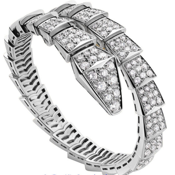 Authentic! Bulgari Bvlgari Serpenti Viper 18k Rose Gold Diamond Bangle  Bracelet | Diamond bangles bracelet, Diamond bangle, Rose gold diamonds