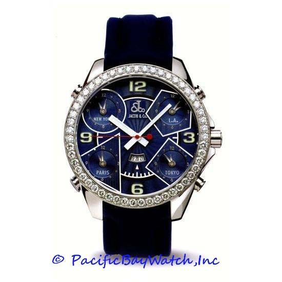 Jacob & Co. JC-5 Men's 5 Time Zone 3.25ct Bezel | Pacific Bay Watch