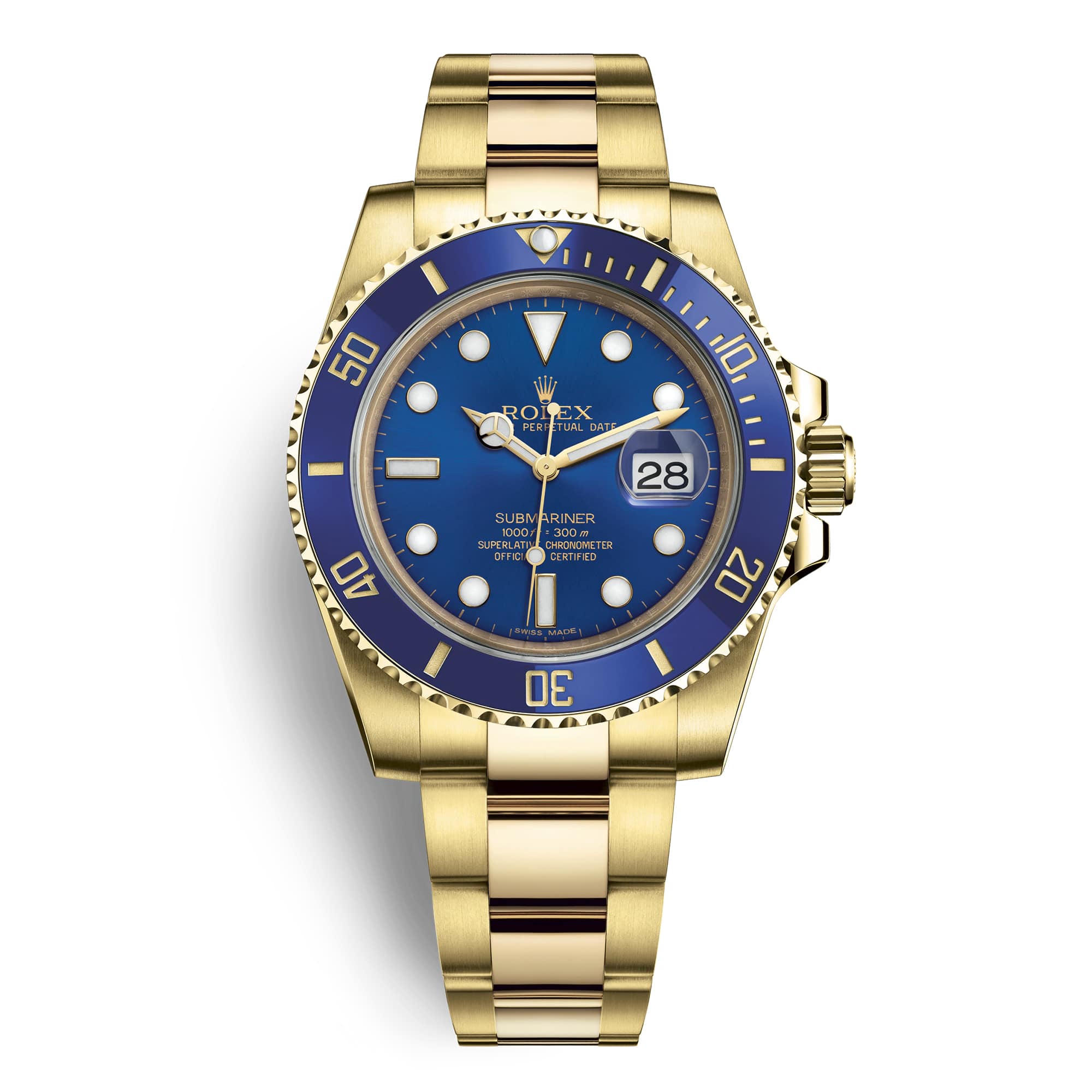 rolex blue and gold watch