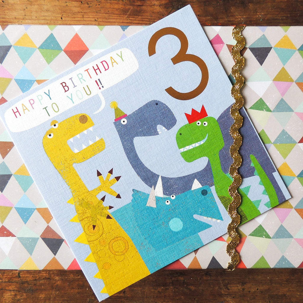 Dinosaur 3rd Birthday Card | Daisy Park
