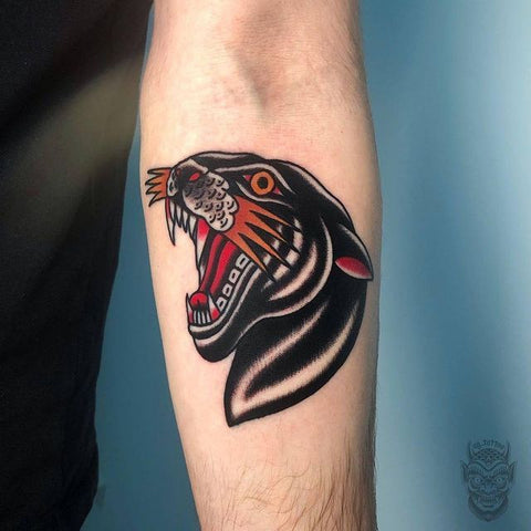 panther american traditional tattoo