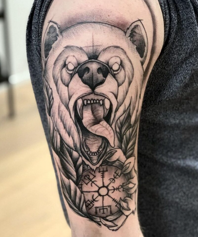 Bear tattoo geometric