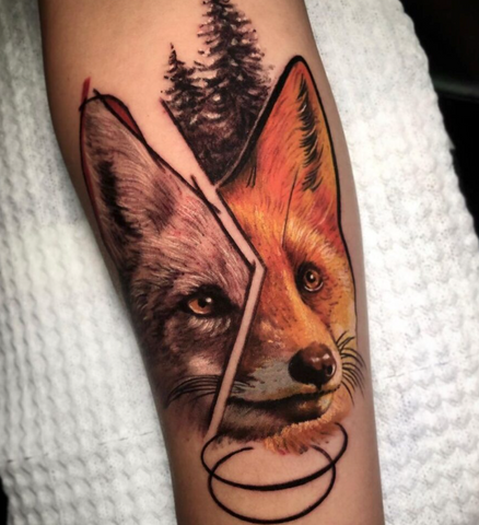 Fox tattoo arm