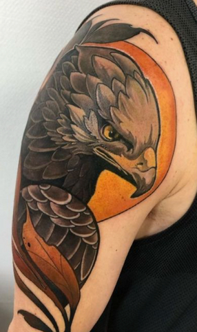 Eagle tattoo new school shoulder