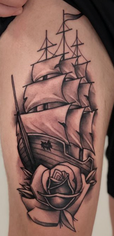 Ship homebound tattoo realism meaning