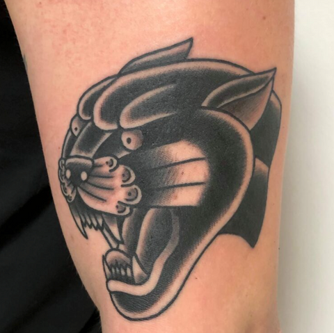 Panther tattoo old school traditional