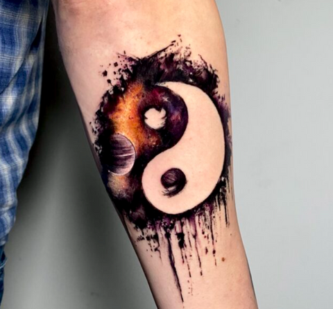 Ying Yang tattoo on forearm