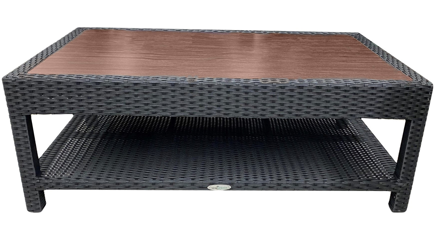 black rattan coffee table