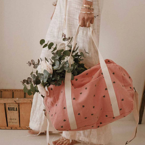 Sac cabas en coton bio - Pink strawberry