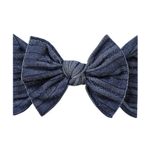Denim Cable Knit > Baby Bling Bows