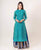 Chanderi Teal Colored Golden Gota Patti Kurta With Indigo Blue Skirt