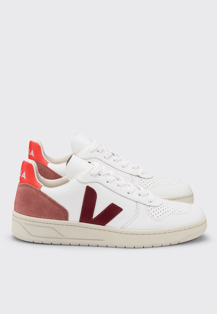 Veja | V10 Leather - extra white/marsala/dried petal/orange | Good As ...