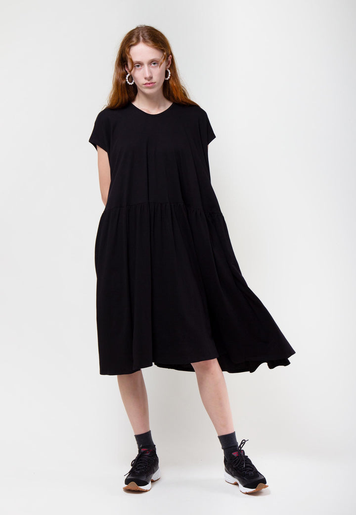 Kowtow | Buy Building Block Gather Dress - black online | Good As Gold, NZ