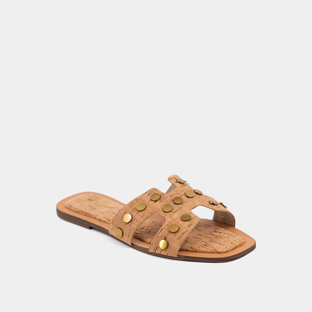 Donatella Slide Sandals - Cork