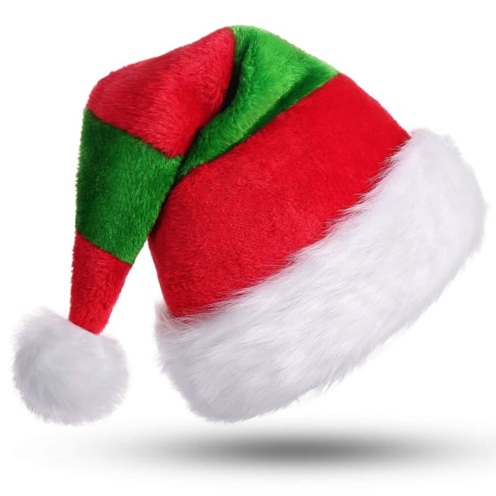 red and green santa hat