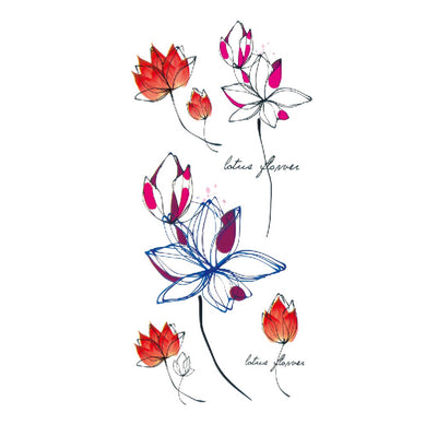 Tatouage éphémère Collection Fleurs Rose Pivoine Lotus