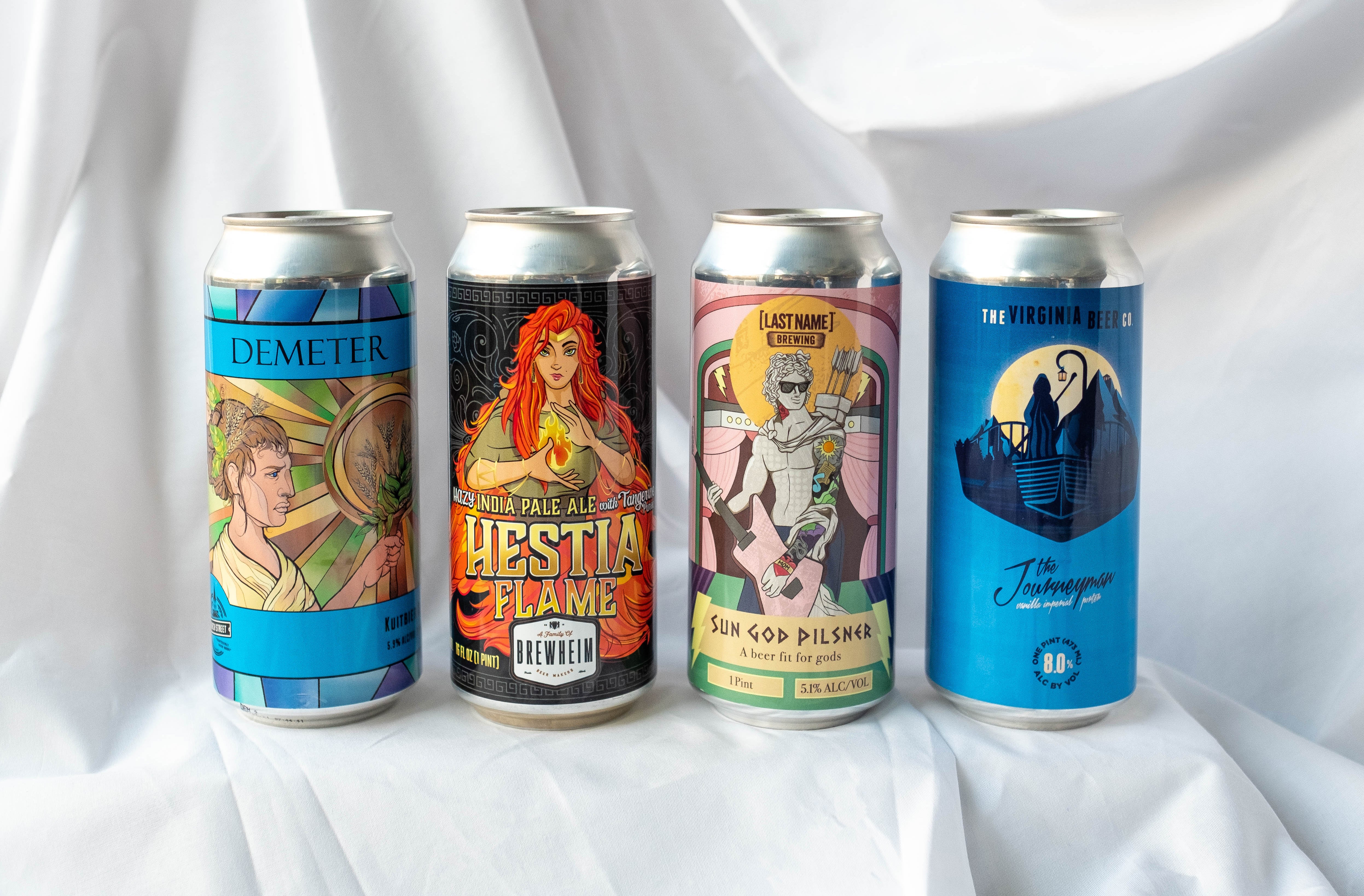 the olympians beer cans