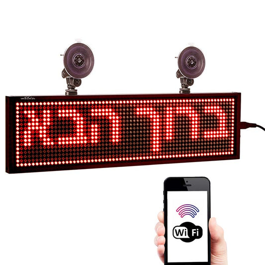 12V Auto-LED-Schild, WiFi, programmierbare Anzeigetafel für Laufnachrichten