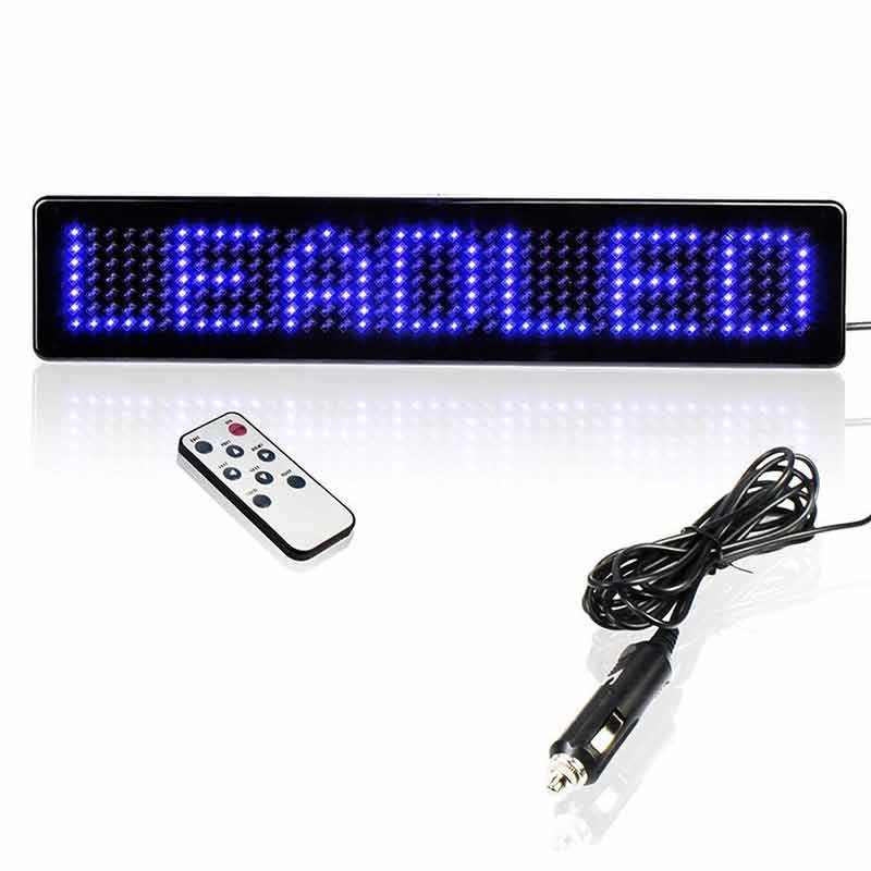 Leadleds Scrolling Led Sign Programmable Driving Lights DC12v for Car Motorcycle Bicycle, Blue