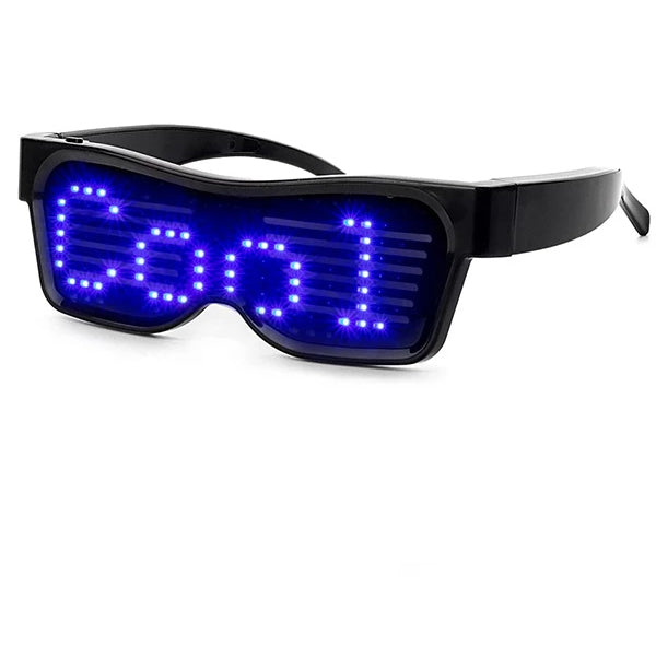 Leadleds - Customizable Bluetooth LED Glasses for Raves, Festivals, Fun, Parties, Sports, Costumes, EDM, Flashing - Display Messages, Animation, Drawings!