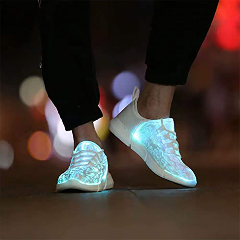 Leadleds Fiber Optic LED Shoes Light Up Sneakers with USB Charging Fla