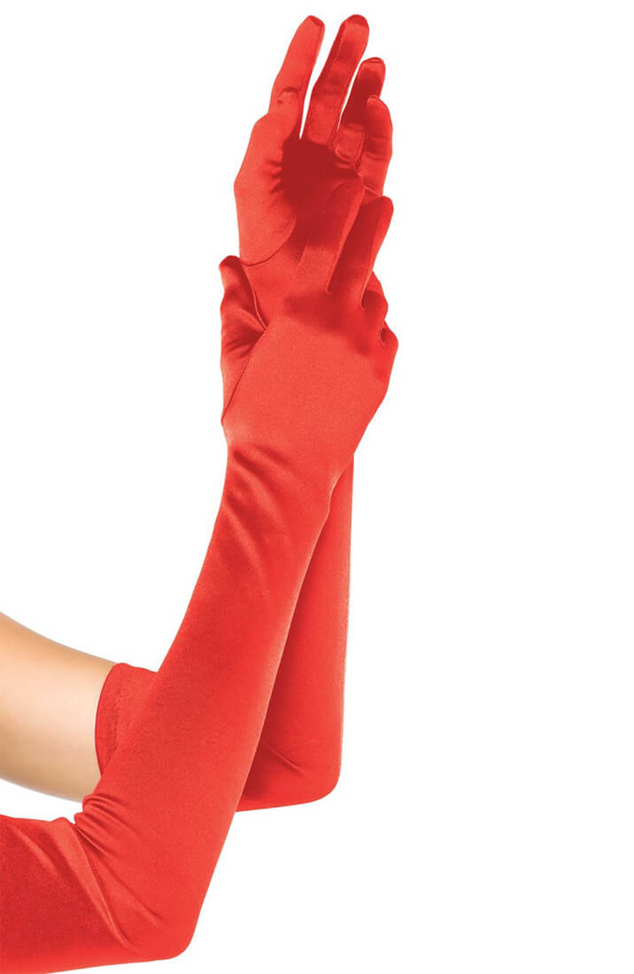 Portico Fyrretræ røg Lange røde satin handsker | Stort udvalg og mange farver! – COAX Copenhagen