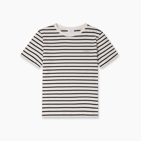 Thick Stripes T-Shirt with Logo - Black and White – The Natty