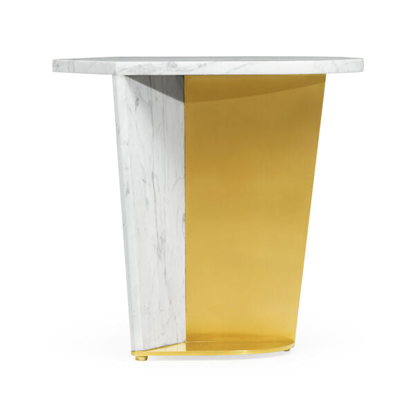Fusion Large Marble & Brass End Table