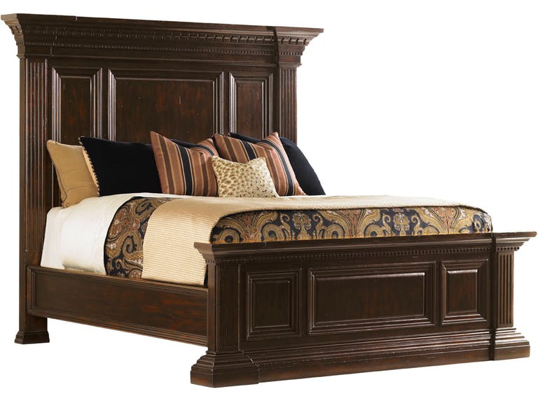 Tommy Bahama Home Bedroom Sutton Place Pediment Bed, 5/0 Queen