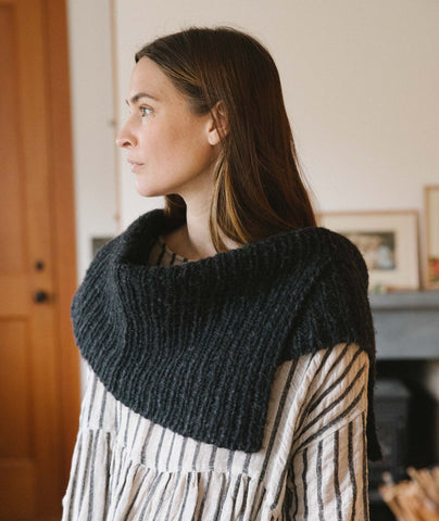 Shoulder Cozy Using Rowan Brushed Fleece and Lana Grossa Brillino