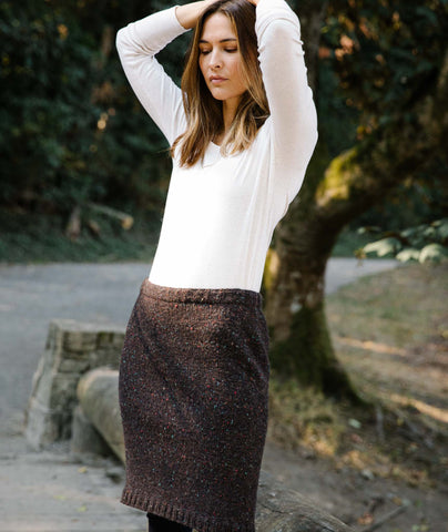 Simple Straight Skirt Using Tahki Donegal Tweed