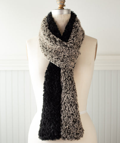 Color Blocked Faux Fur Scarf Using Sirdar Alpine