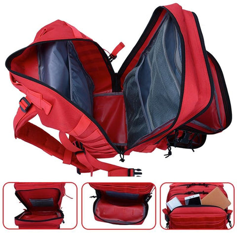 détail sac crossfit militaire tactique 45l rouge