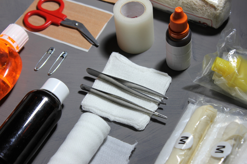 first aid scissors and tweezers