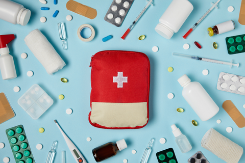 first aid kit and medications