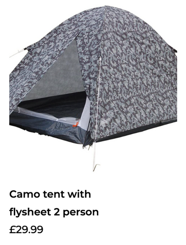 grey camo tent